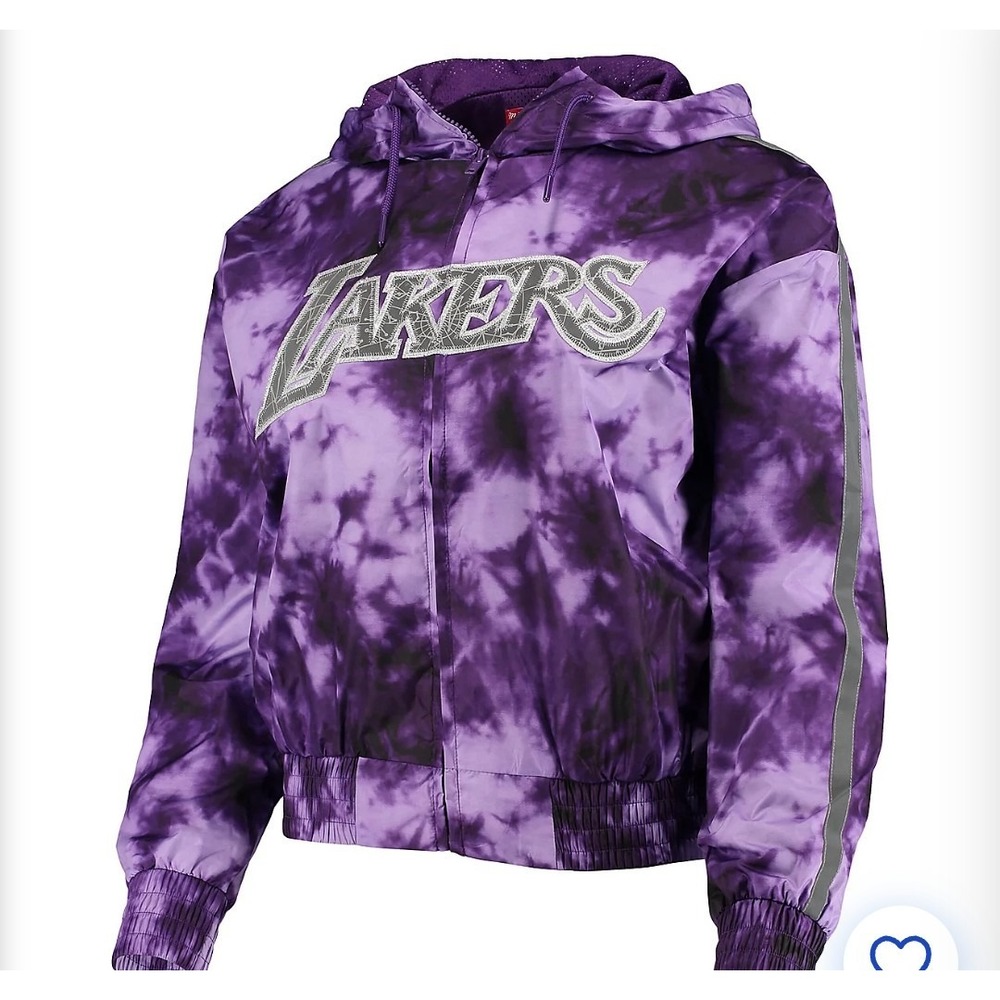 Mitchell Ness Los Angeles Lakers Galaxy Sublimated Windbreaker FullZip Hoodie M